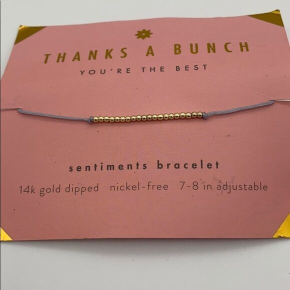 🍭6/$30 “Thanks” gold dipped beaded bracelet - Picture 2 of 5
